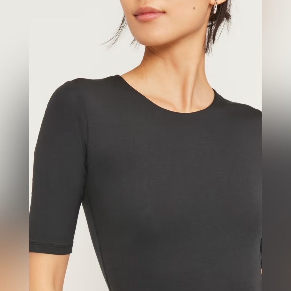 NWT Everlane Short-Sleeve Crew Neck Bodysuit Black XS - Picture 9 of 10